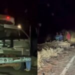 Colisão entre caminhões mobiliza bombeiros na MS-258 e deixa trânsito parcialmente interditado