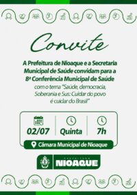 Nioaque realiza 8ª Conferência Municipal de Saúde para discutir prioridades do SUS